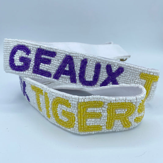 LSU Geaux Tigers Beaded Strap