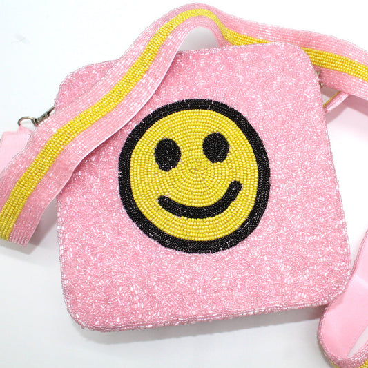 Pink Smile Beaded Bag