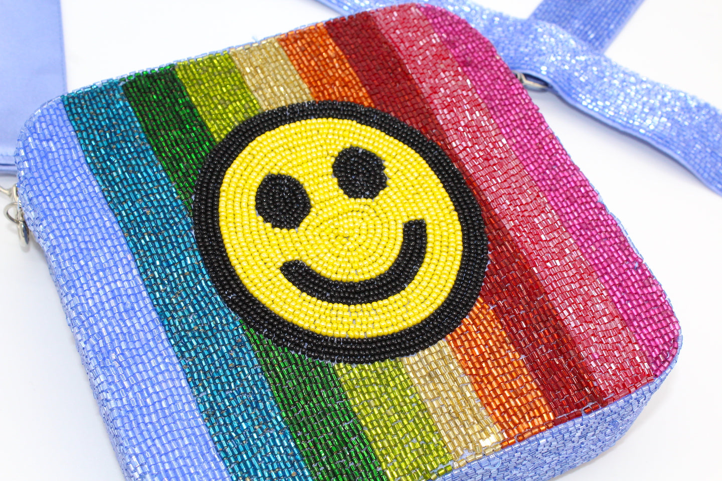 Rainbow Smile Beaded Bag