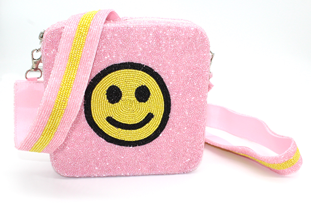 Pink Smile Beaded Bag