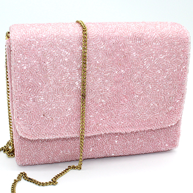 Heart Beaded Crossbody Bag